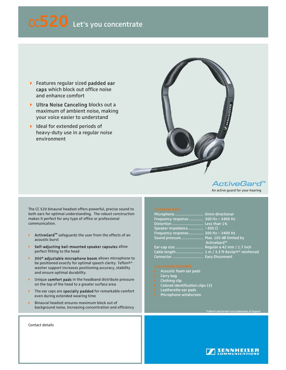 Sennheiser CC 520 User Manual | 1 page