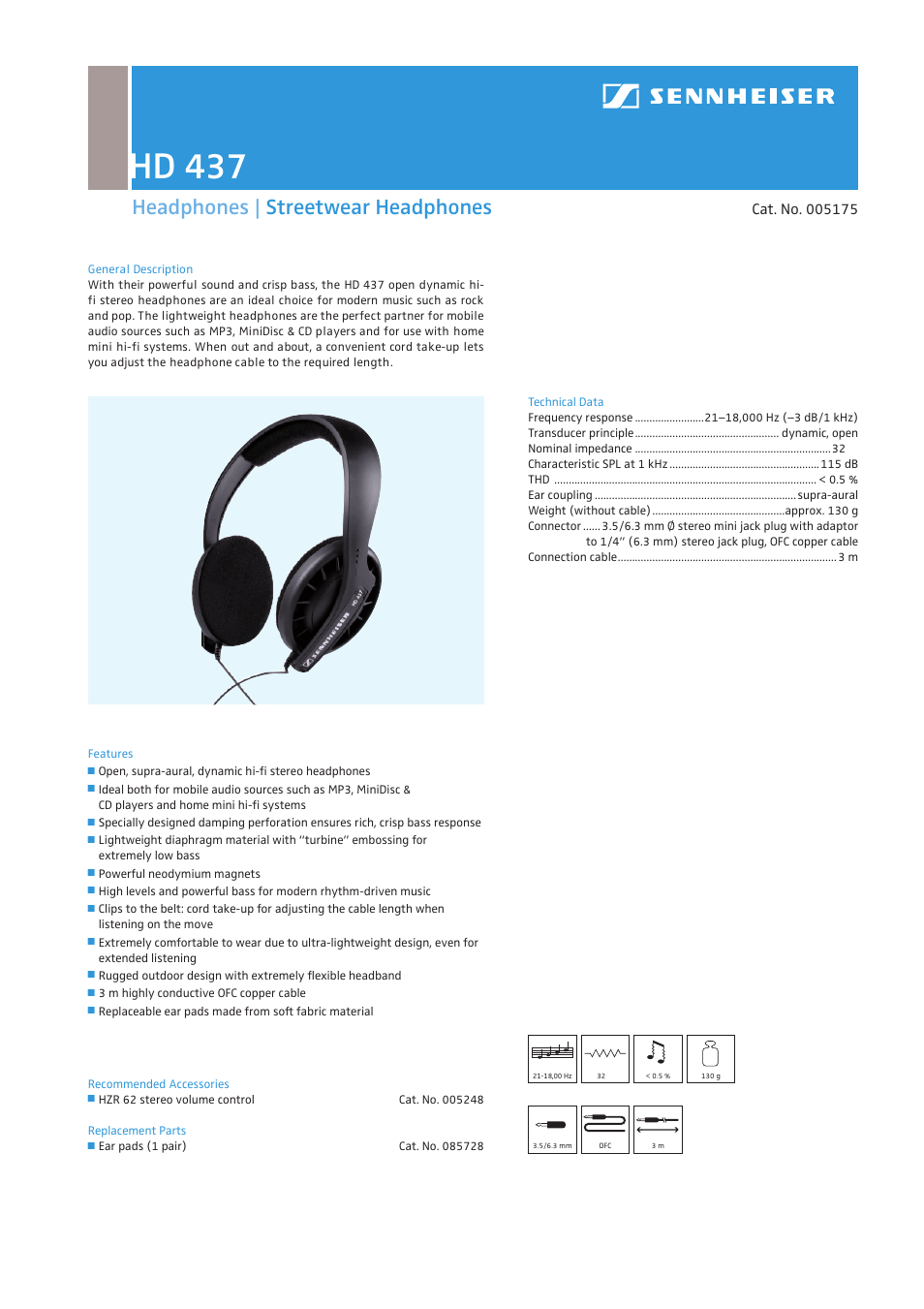 Sennheiser HD 437 User Manual | 1 page