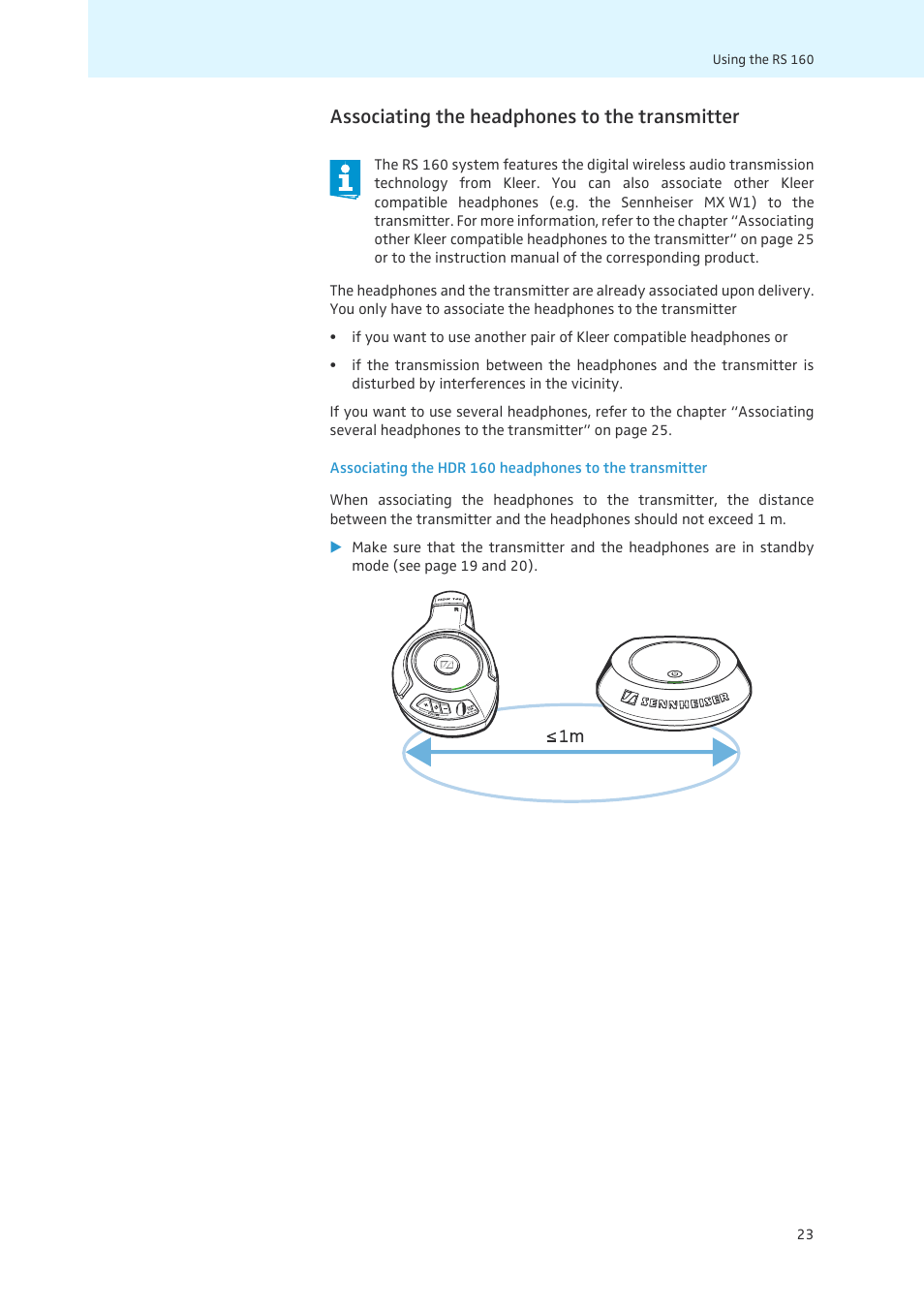 Associating the headphones to the transmitter | Sennheiser 502873 User Manual | Page 24 / 36