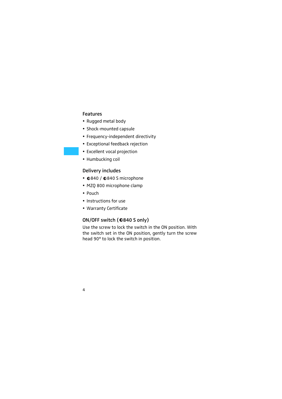 Sennheiser E840 User Manual | Page 3 / 10