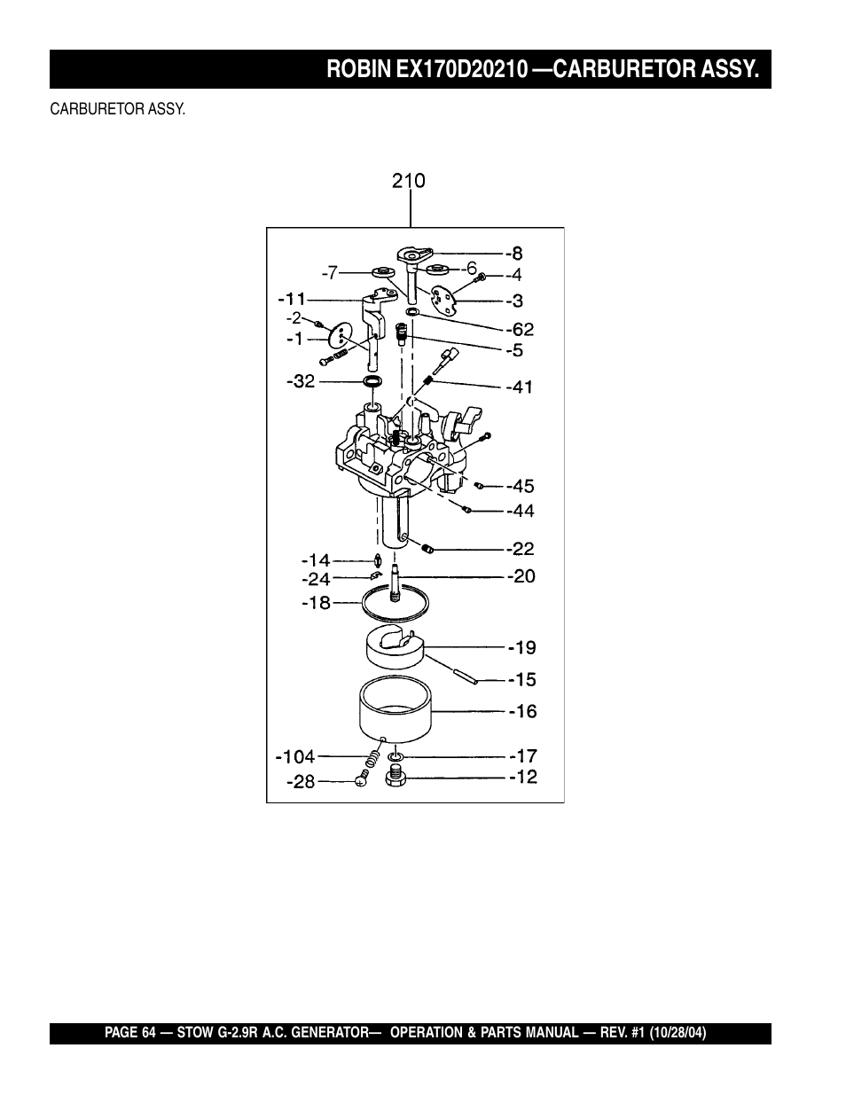 Multiquip G-2.9R User Manual | Page 64 / 72
