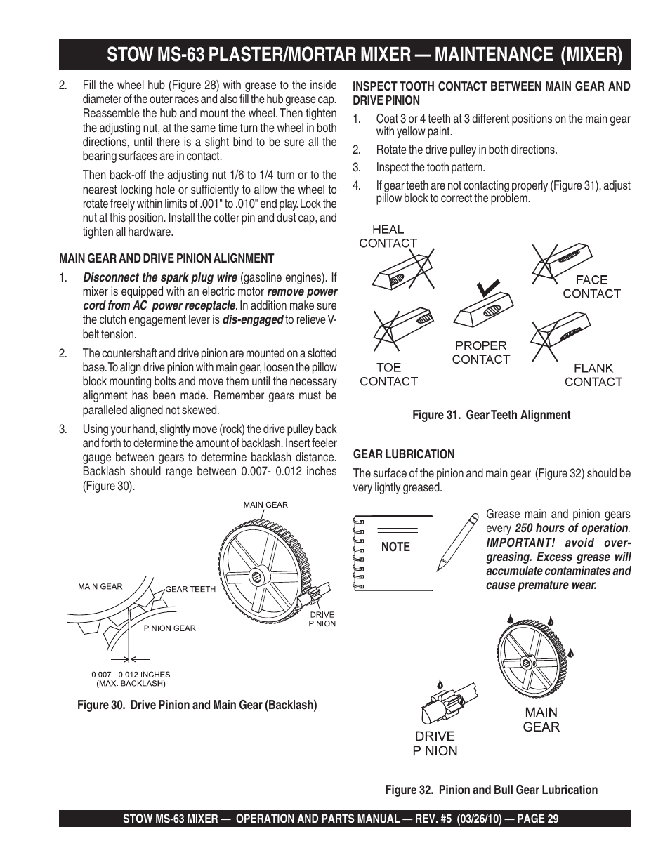 Stow Plaster and Mortar Mixer MS-63 User Manual | Page 29 / 128