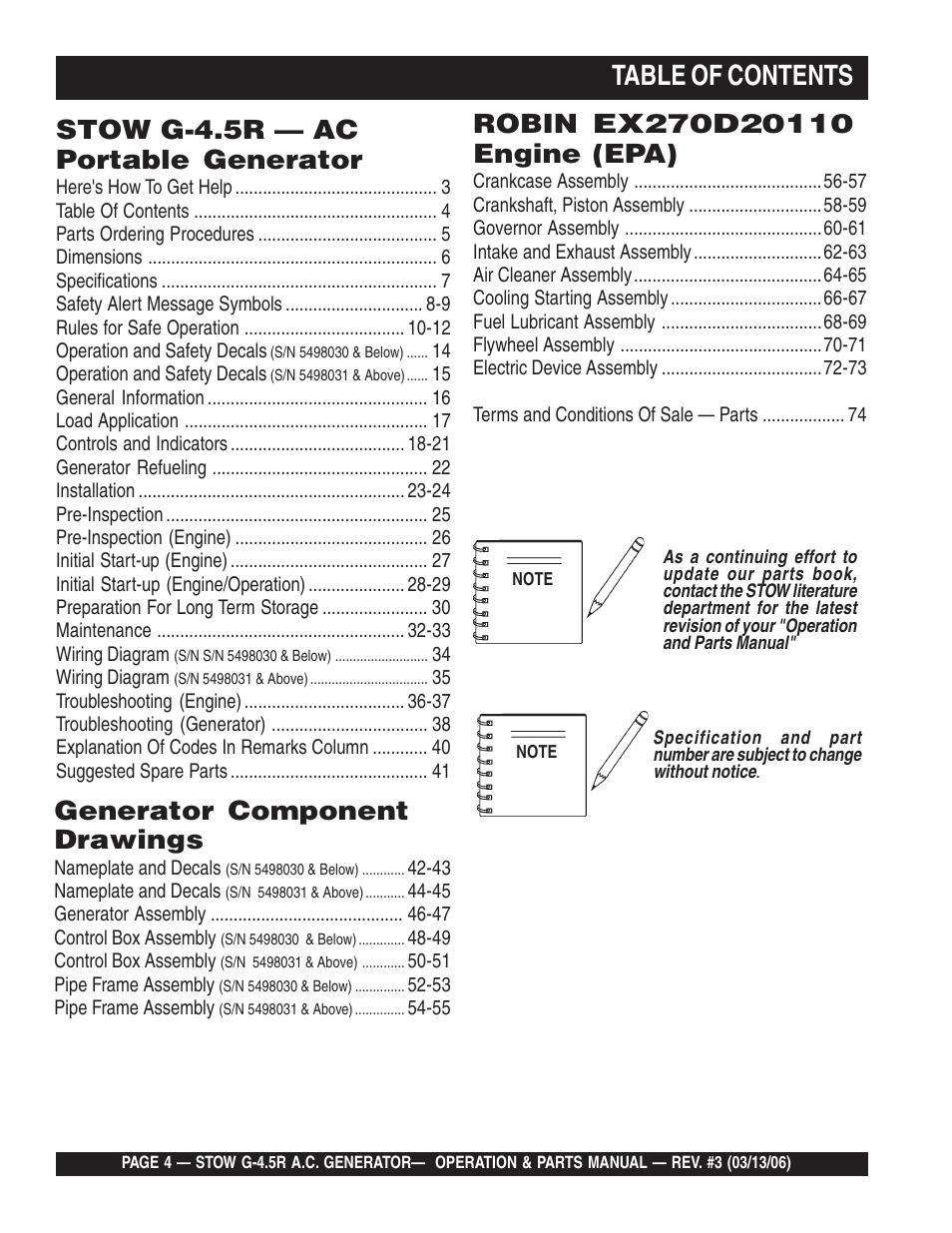 Multiquip G-4.5R User Manual | Page 4 / 76