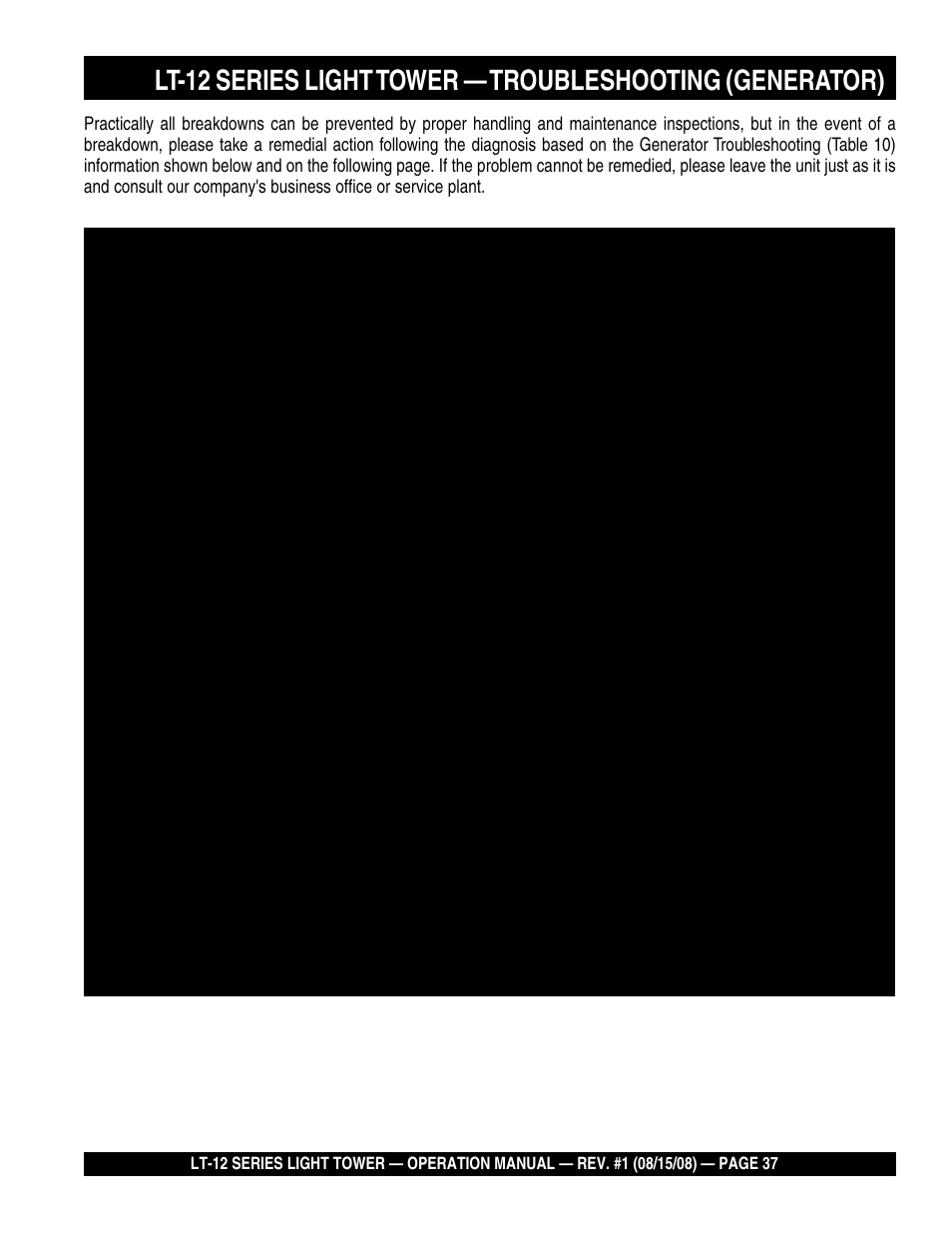 Stow Nighthawk Dedicated Light Tower LT-12D User Manual | Page 37 / 46