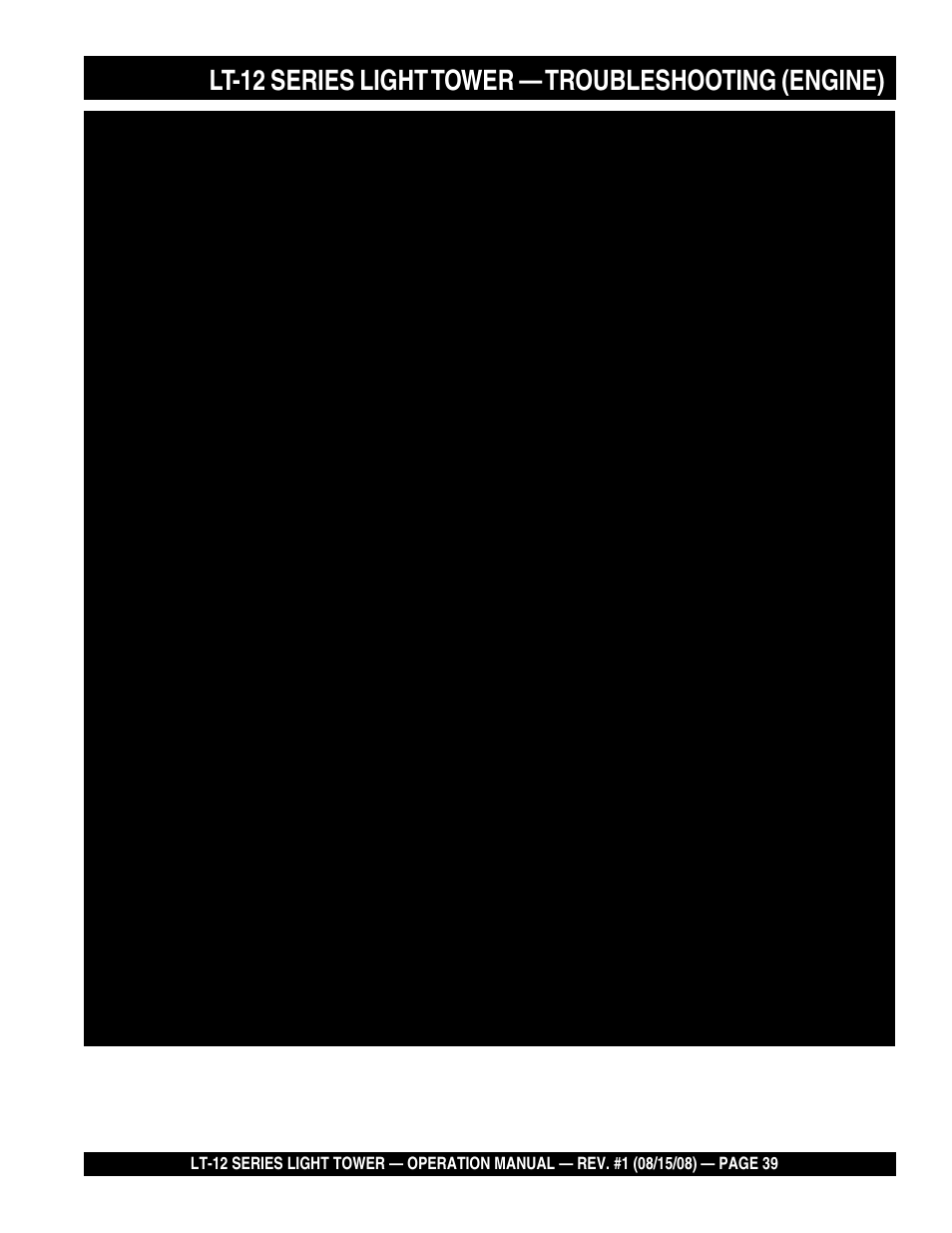 Stow Nighthawk Dedicated Light Tower LT-12D User Manual | Page 39 / 46