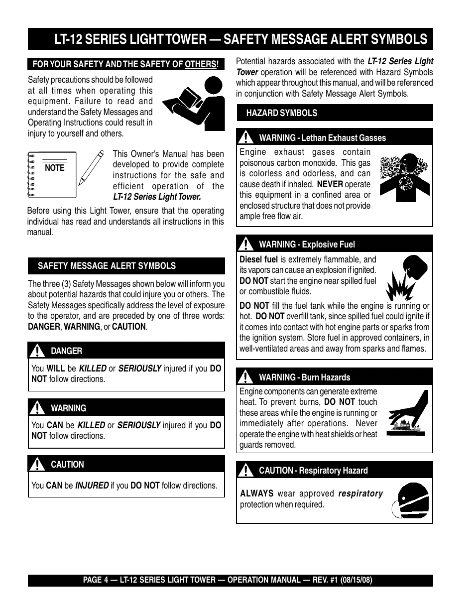 Stow Nighthawk Dedicated Light Tower LT-12D User Manual | Page 4 / 46