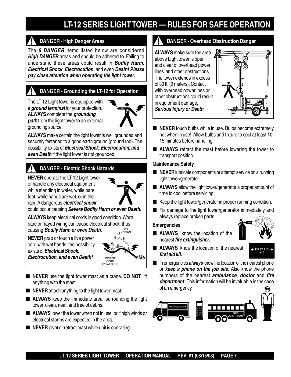 Stow Nighthawk Dedicated Light Tower LT-12D User Manual | Page 7 / 46