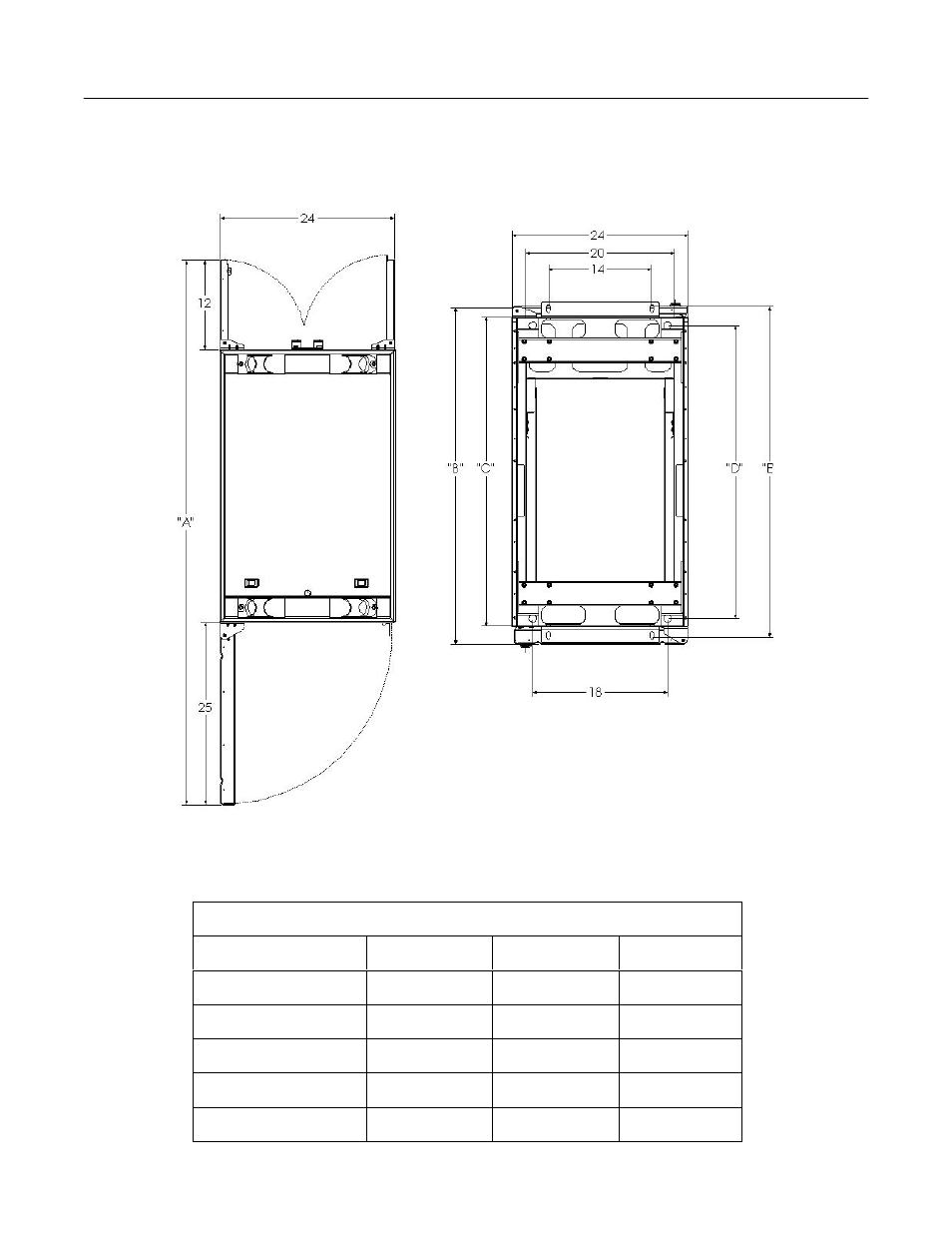 Rack cabinet footprint and mounting locations for | SharkRack 45U User Manual | Page 8 / 46
