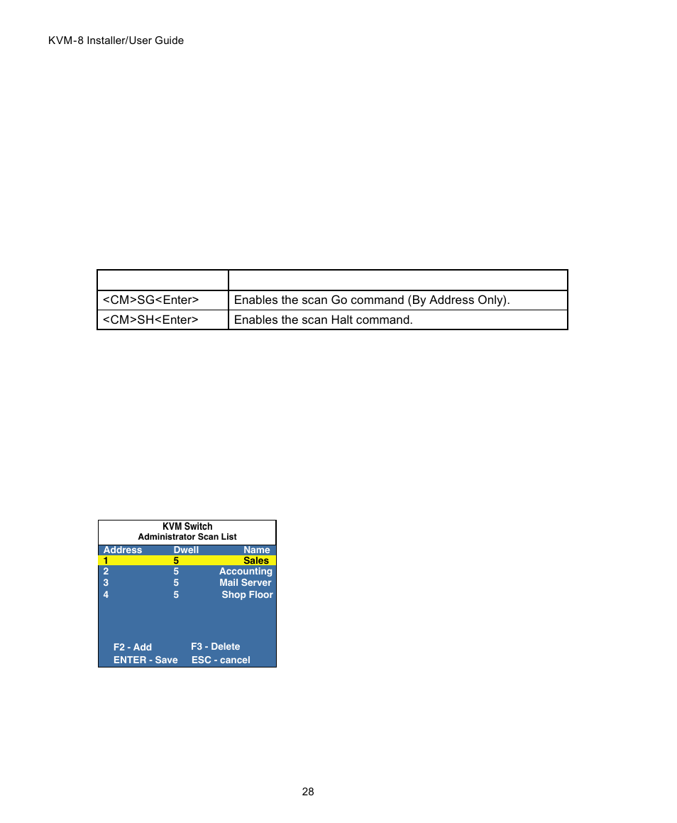 Scanning by list | SharkRack KVM-8 User Manual | Page 34 / 44