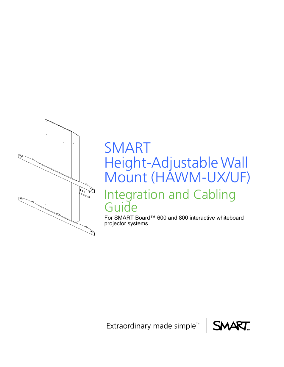 Smart Inventions SMART Height-Adjustable Wall mount HAWM-UX/UF User Manual | 94 pages