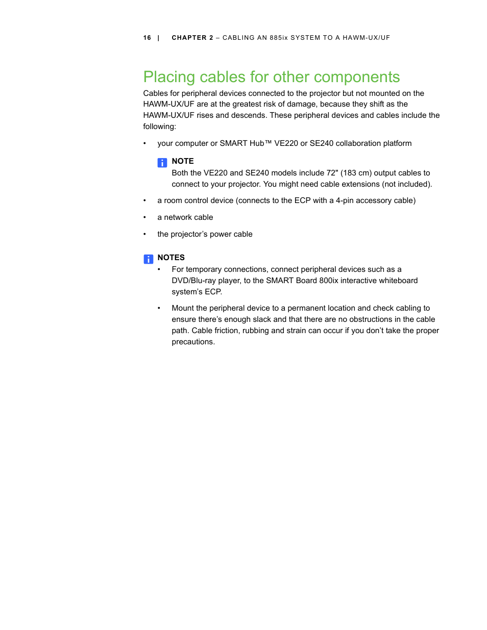 Placing cables for other components | Smart Inventions SMART Height-Adjustable Wall mount HAWM-UX/UF User Manual | Page 20 / 94