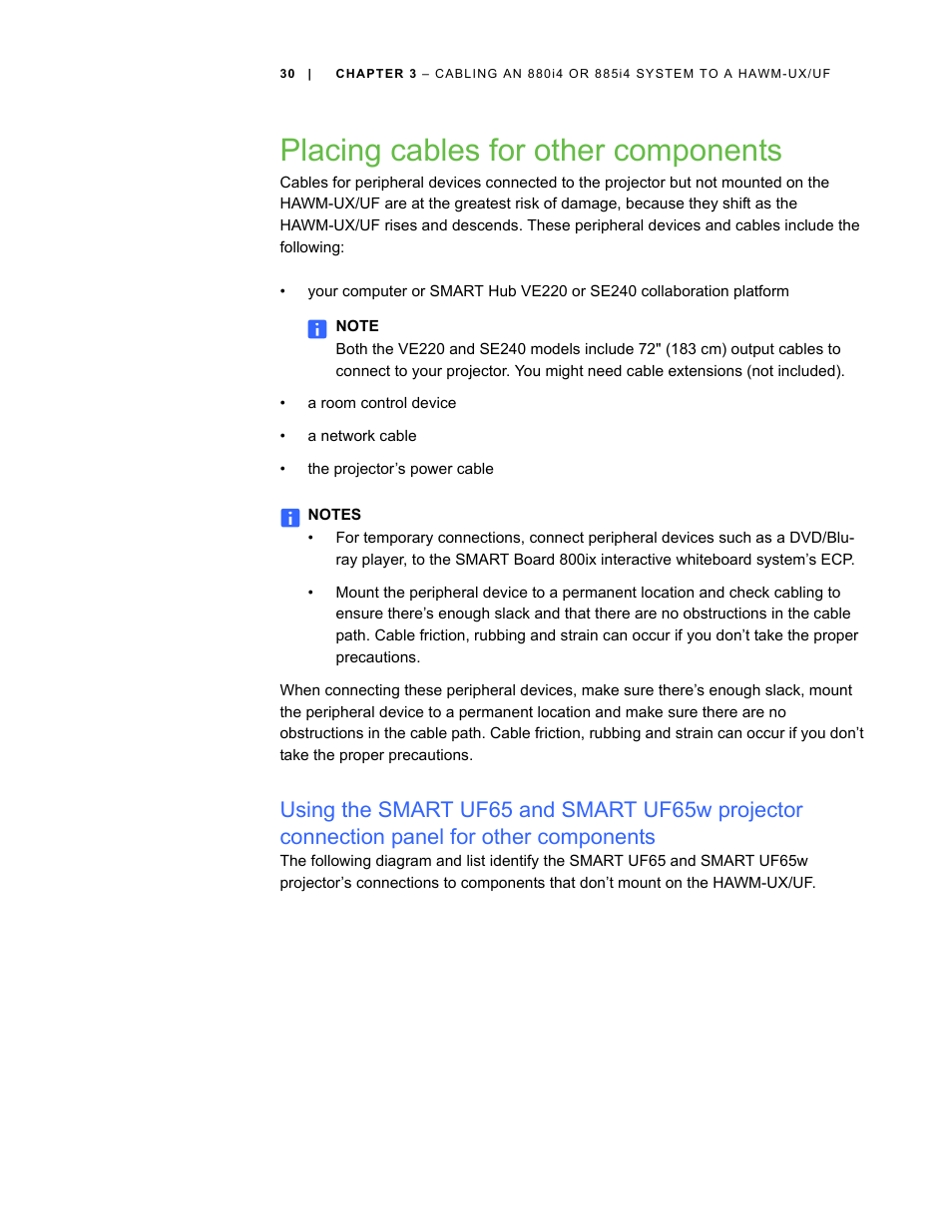 Placing cables for other components | Smart Inventions SMART Height-Adjustable Wall mount HAWM-UX/UF User Manual | Page 35 / 94
