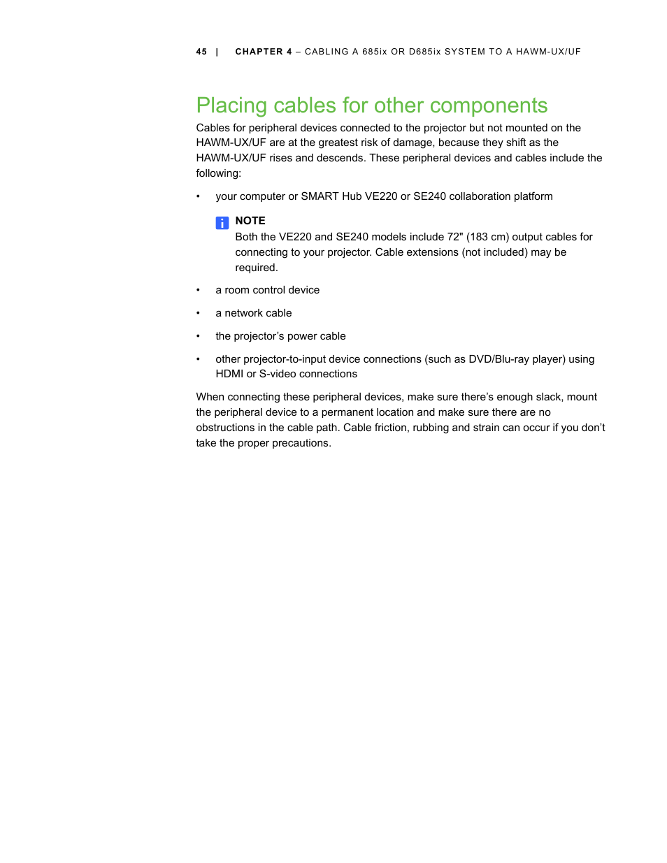 Placing cables for other components | Smart Inventions SMART Height-Adjustable Wall mount HAWM-UX/UF User Manual | Page 51 / 94