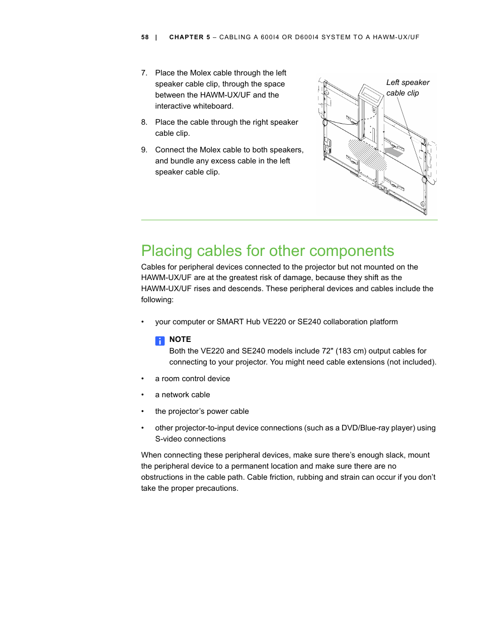 Placing cables for other components | Smart Inventions SMART Height-Adjustable Wall mount HAWM-UX/UF User Manual | Page 64 / 94