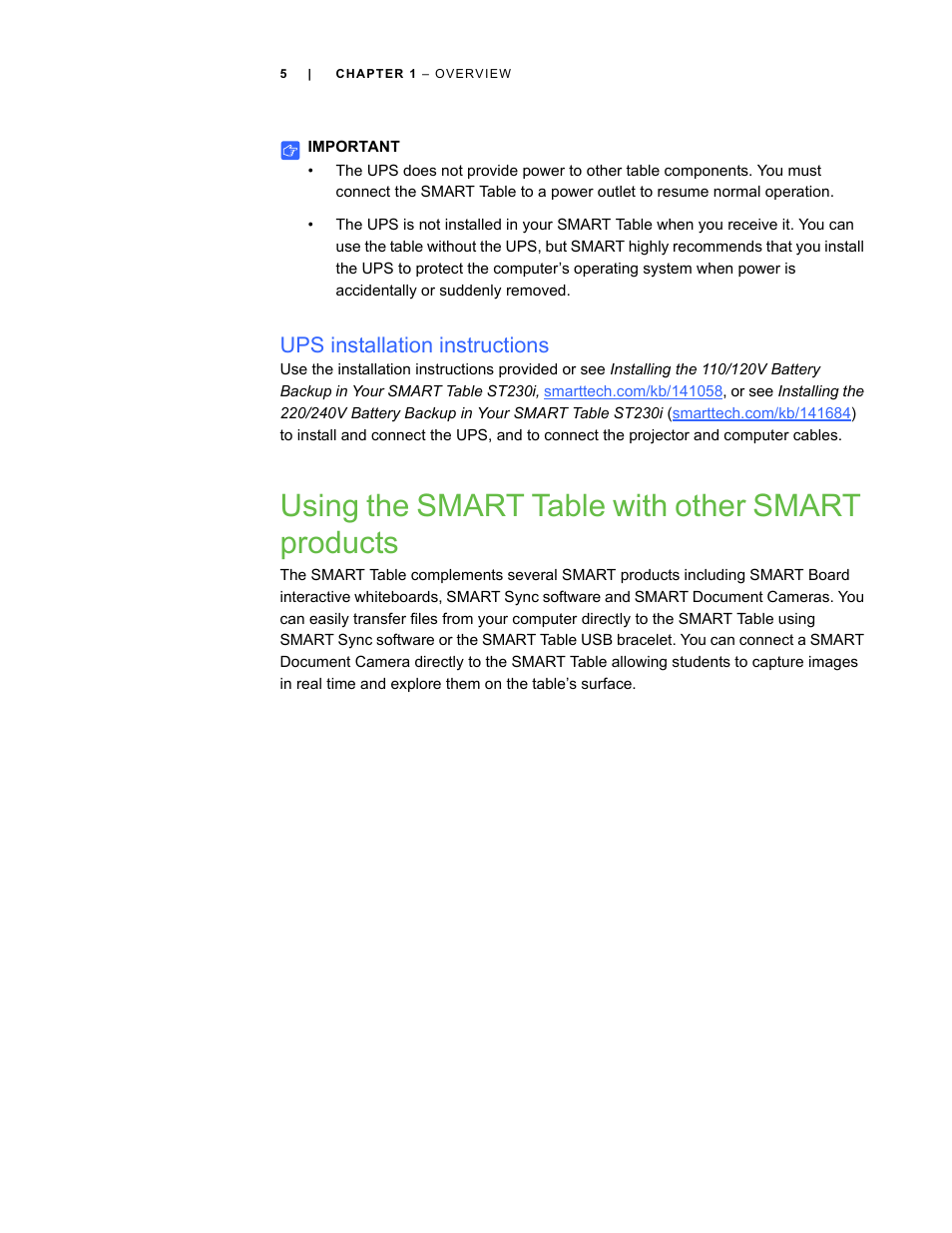 Ups installation instructions, Using the smart table with other smart products | Smart Inventions Smart Table tm 230i kb141081 User Manual | Page 13 / 36