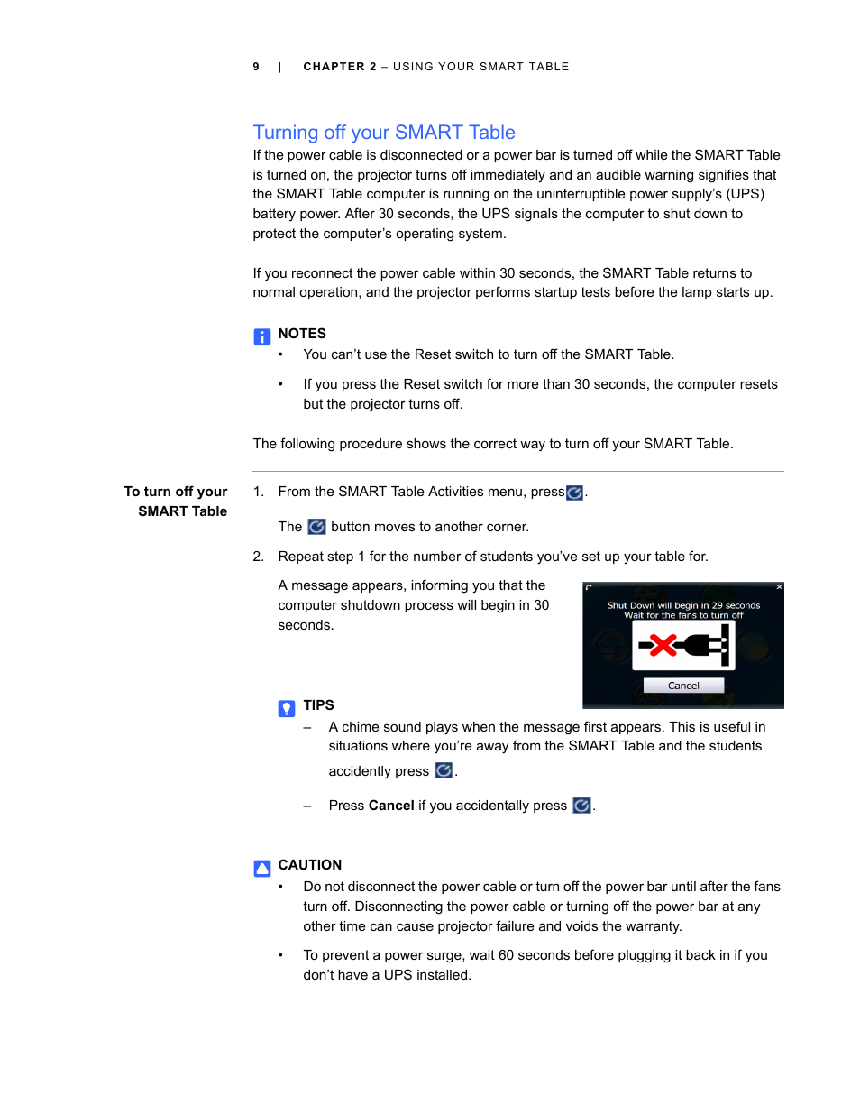 Turning off your smart table | Smart Inventions Smart Table tm 230i kb141081 User Manual | Page 17 / 36