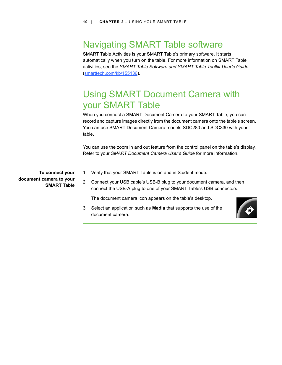 Navigating smart table software, Using smart document camera with your smart table | Smart Inventions Smart Table tm 230i kb141081 User Manual | Page 18 / 36