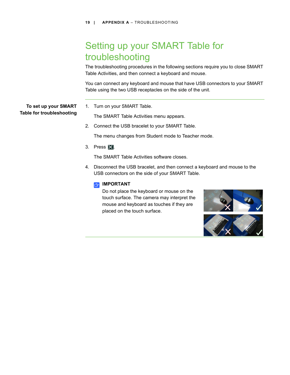 Setting up your smart table for troubleshooting | Smart Inventions Smart Table tm 230i kb141081 User Manual | Page 27 / 36