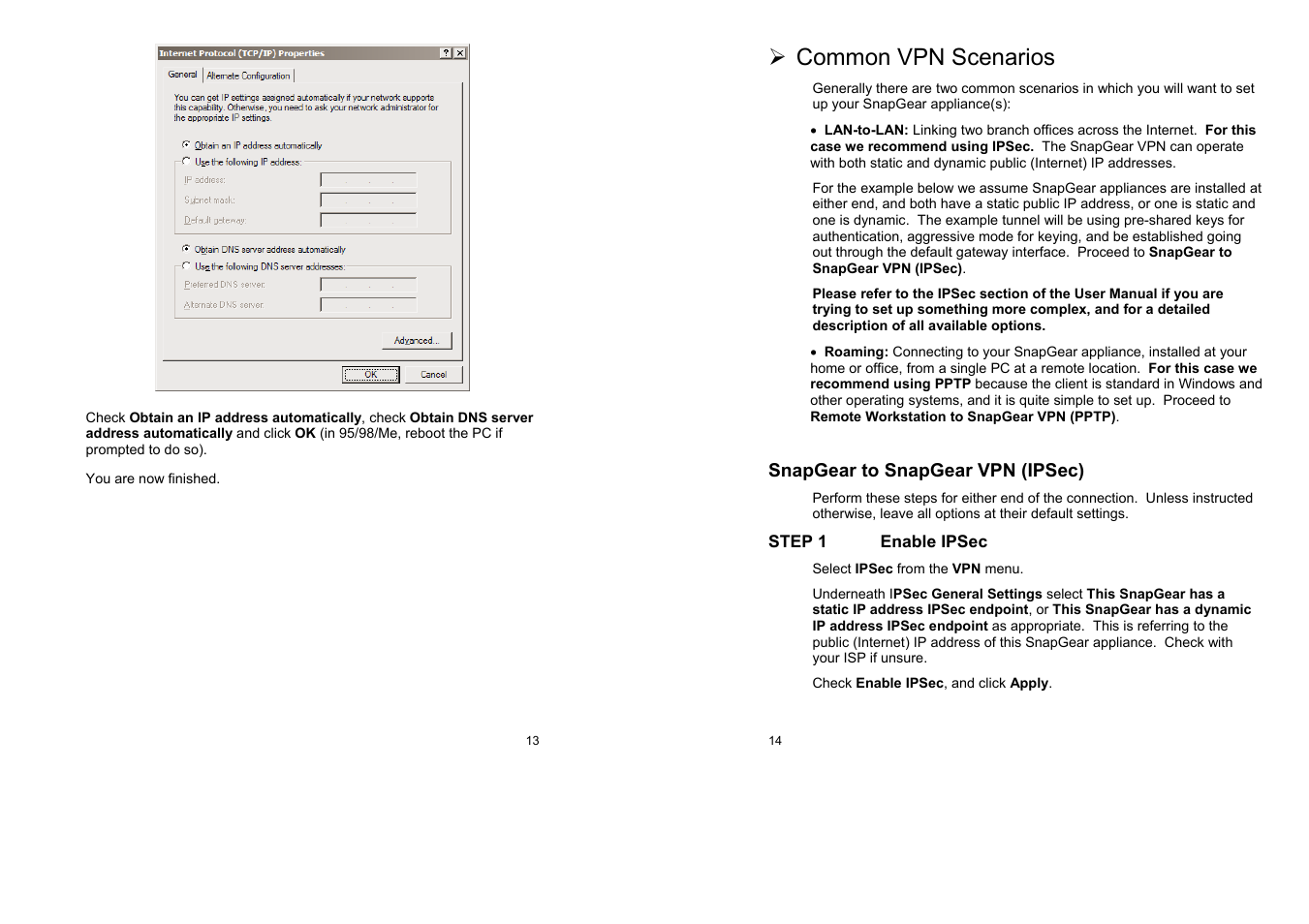 Common vpn scenarios | SnapGear SnapGear User Manual | Page 7 / 14
