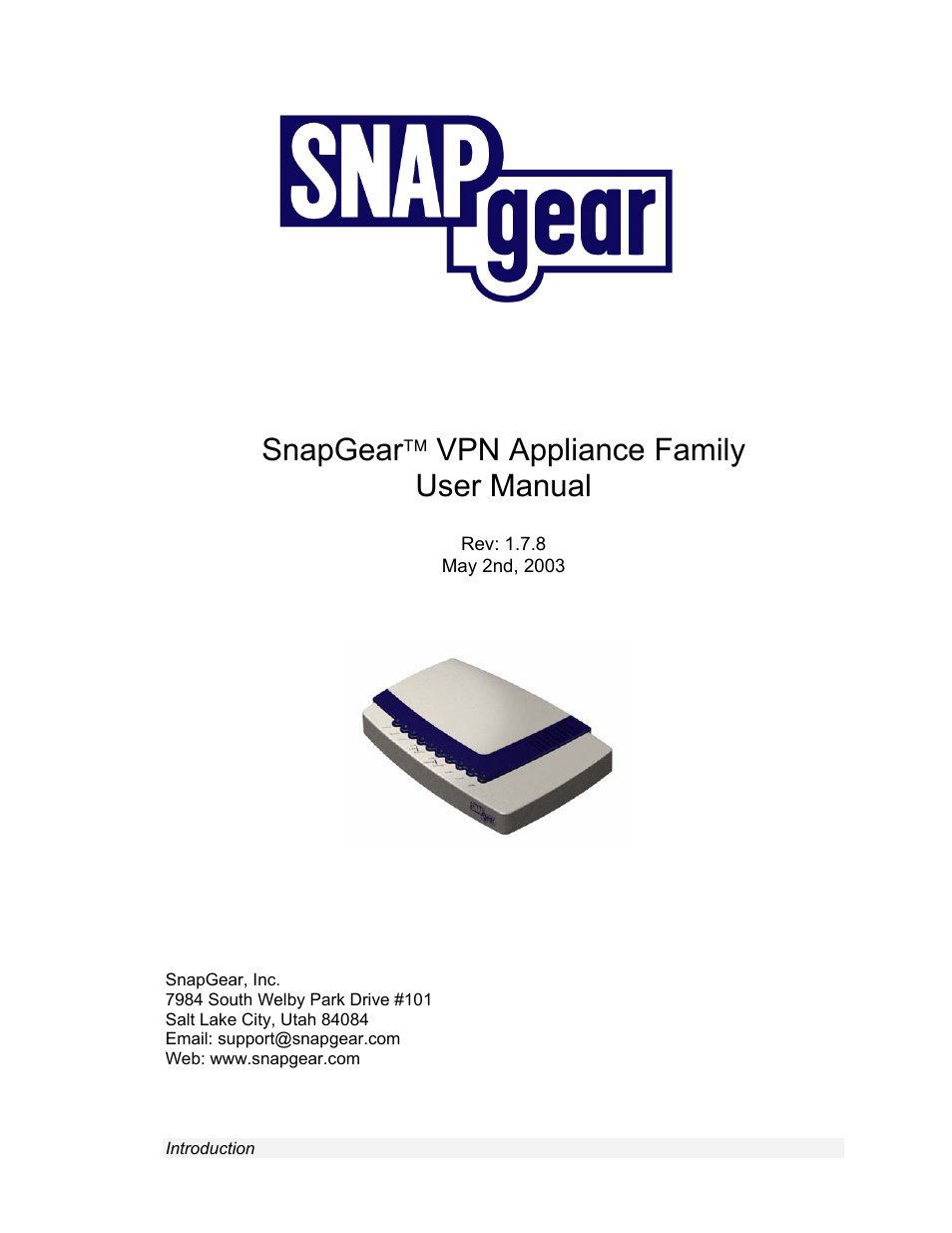 SnapGear 1.7.8 User Manual | 105 pages