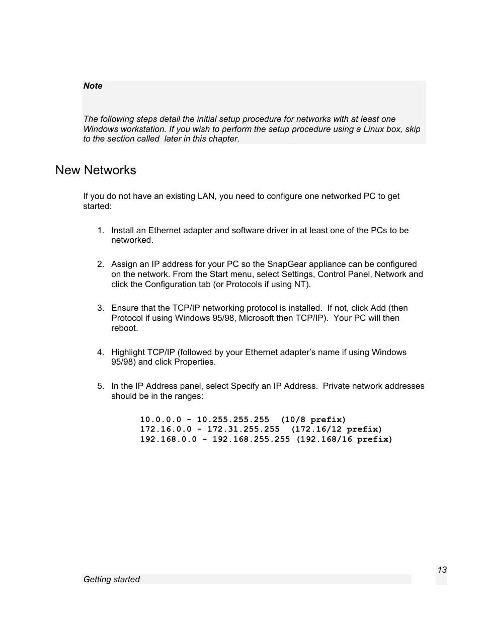 New networks | SnapGear 1.7.8 User Manual | Page 16 / 105