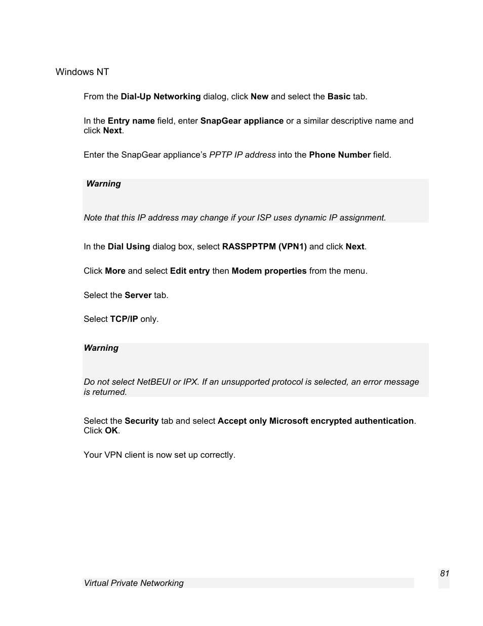 Windows nt | SnapGear 1.7.8 User Manual | Page 84 / 105