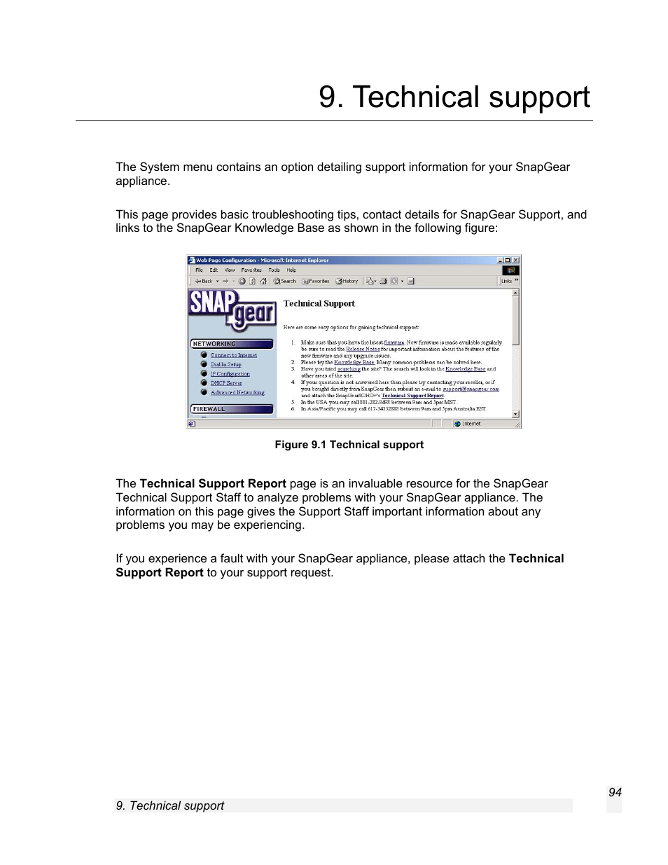 Technical support | SnapGear 1.7.8 User Manual | Page 97 / 105