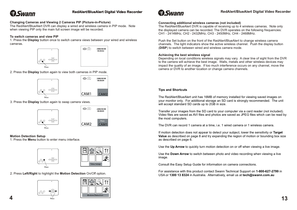 Swann RedAlert/BlueAlert SW242-WDB User Manual | Page 4 / 8