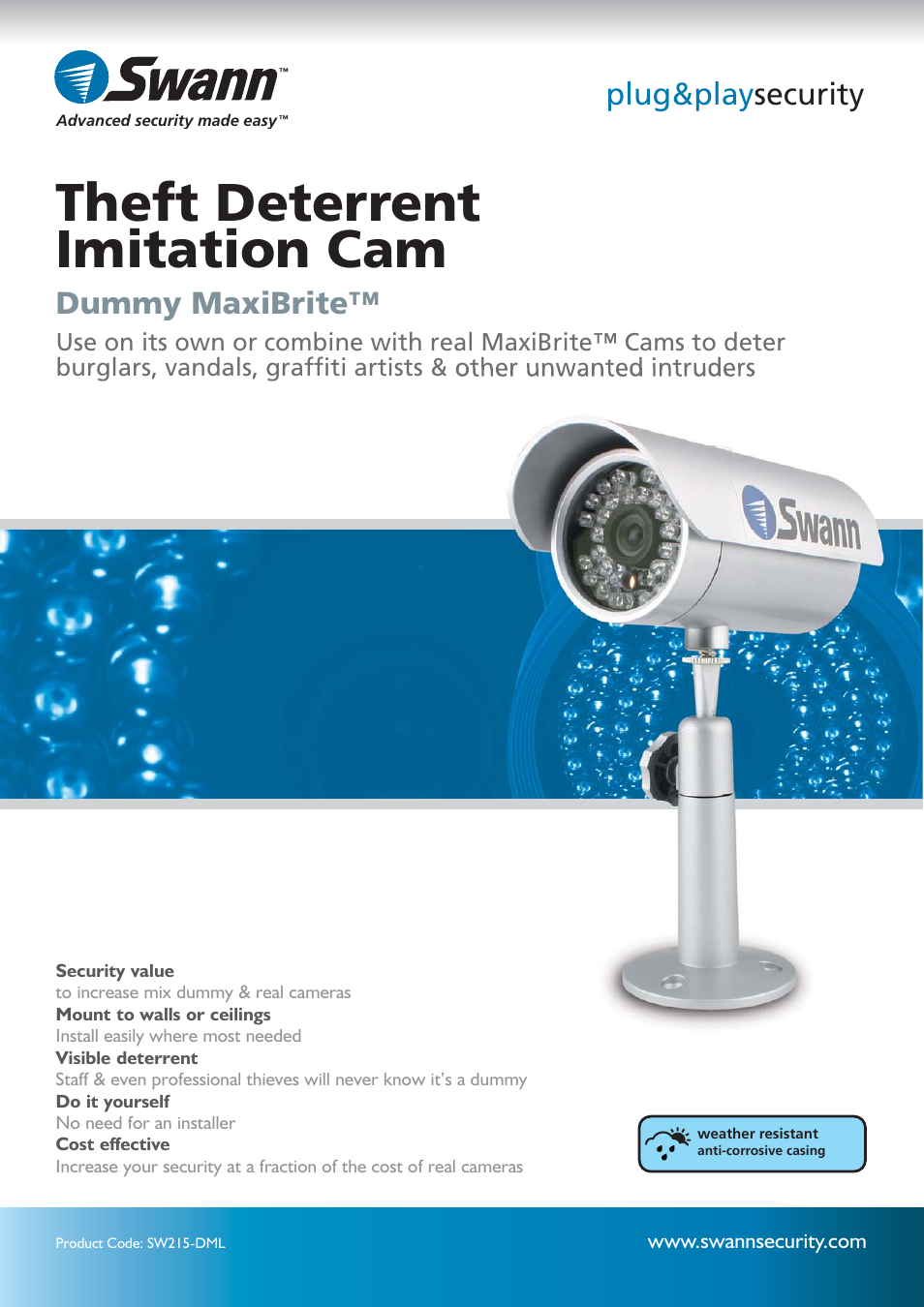 Swann Dummy MaxiBrite SW215-DML User Manual | 2 pages