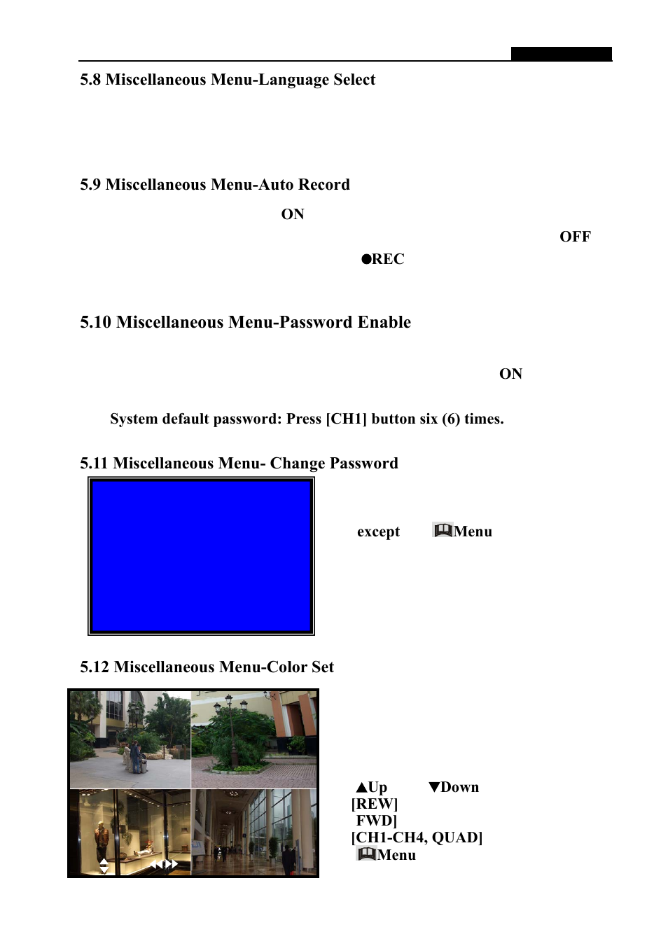 10 miscellaneous menu-password enable | Swann DVR4-1150 User Manual | Page 12 / 22