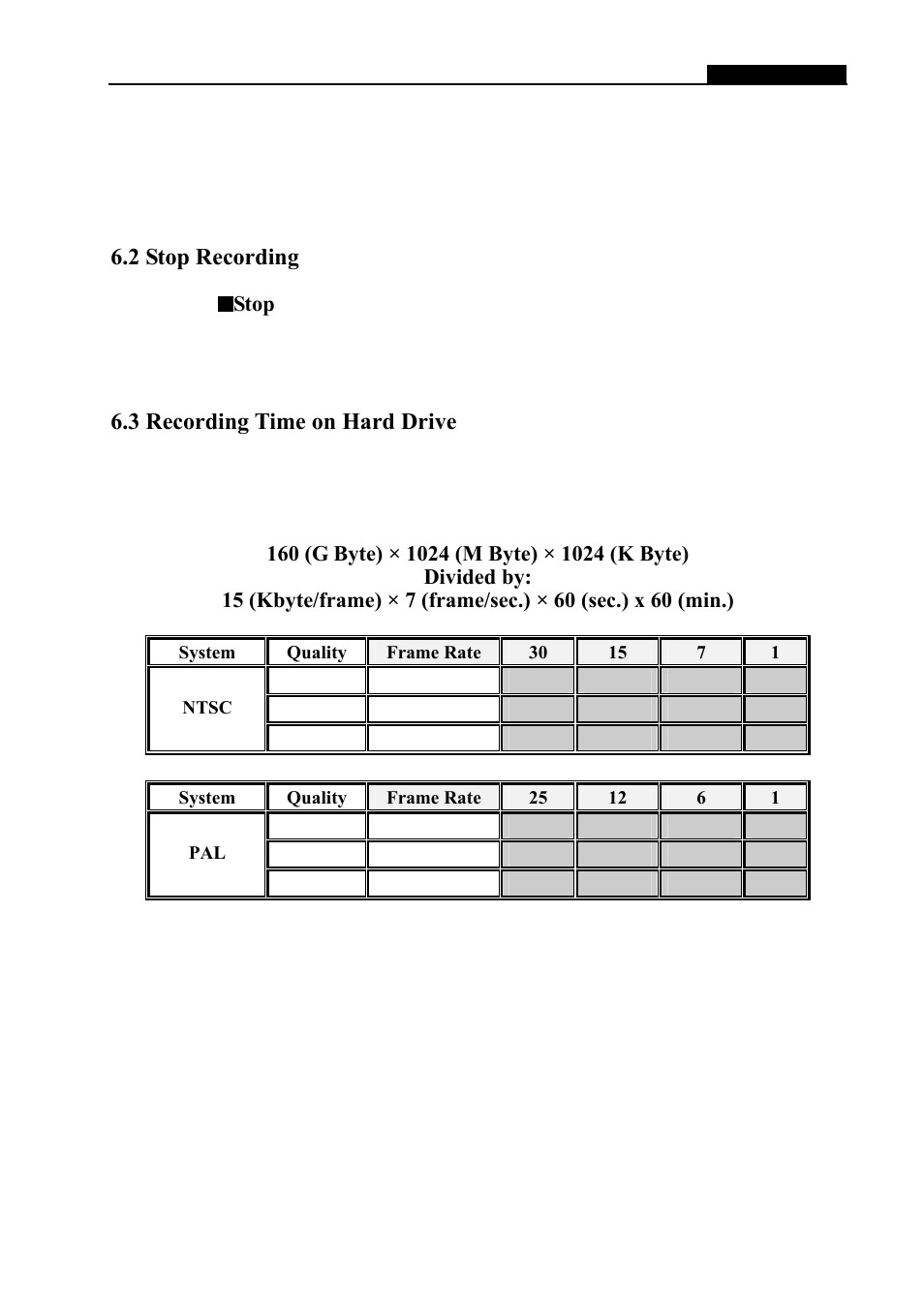 2 stop recording, 3 recording time on hard drive | Swann DVR4-1150 User Manual | Page 16 / 22