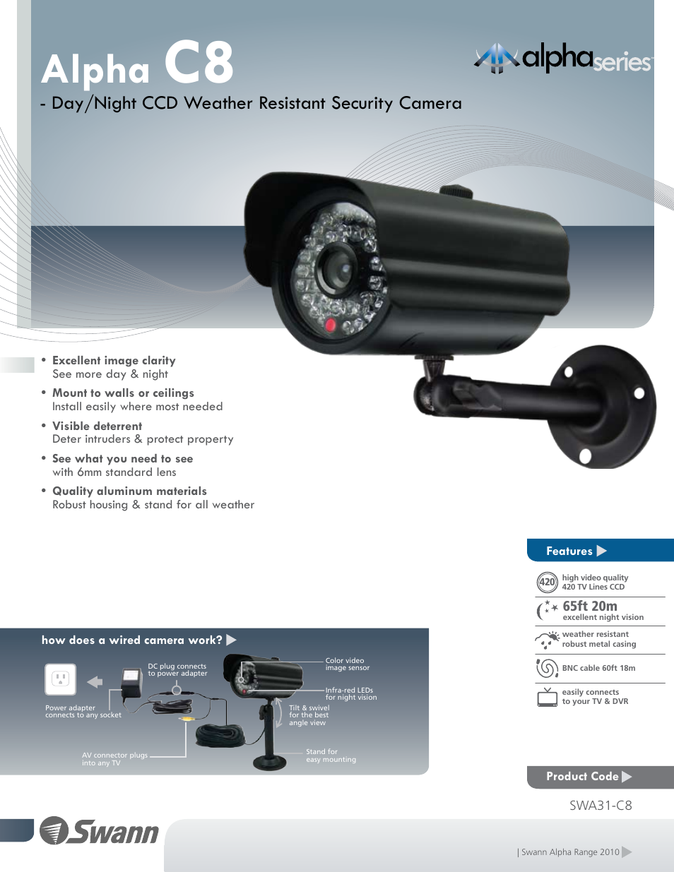 Swann ALPHA SWA31-C8 User Manual | 2 pages