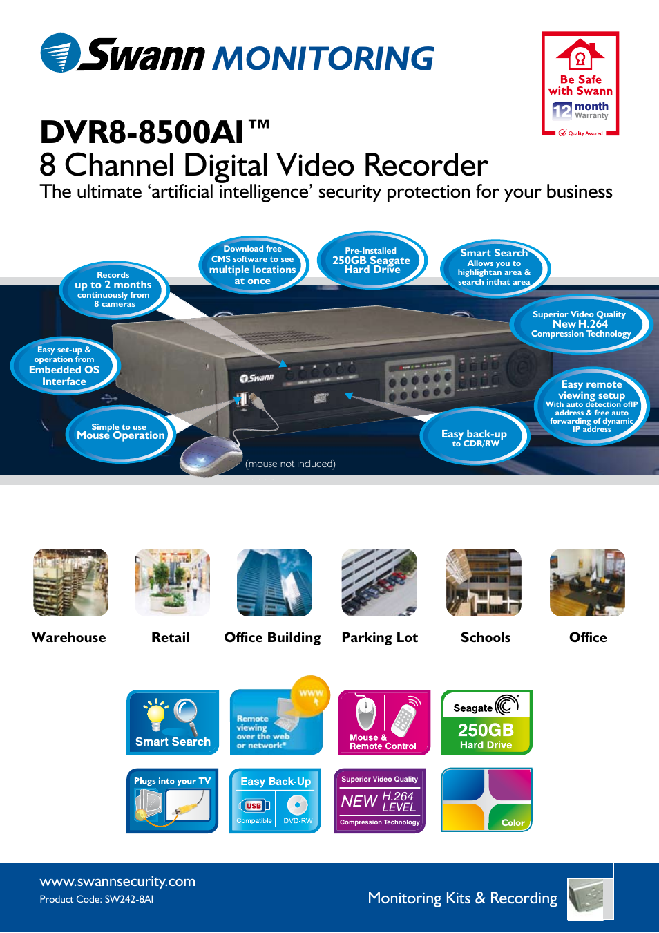 Swann DVR8-8500AI User Manual | 3 pages