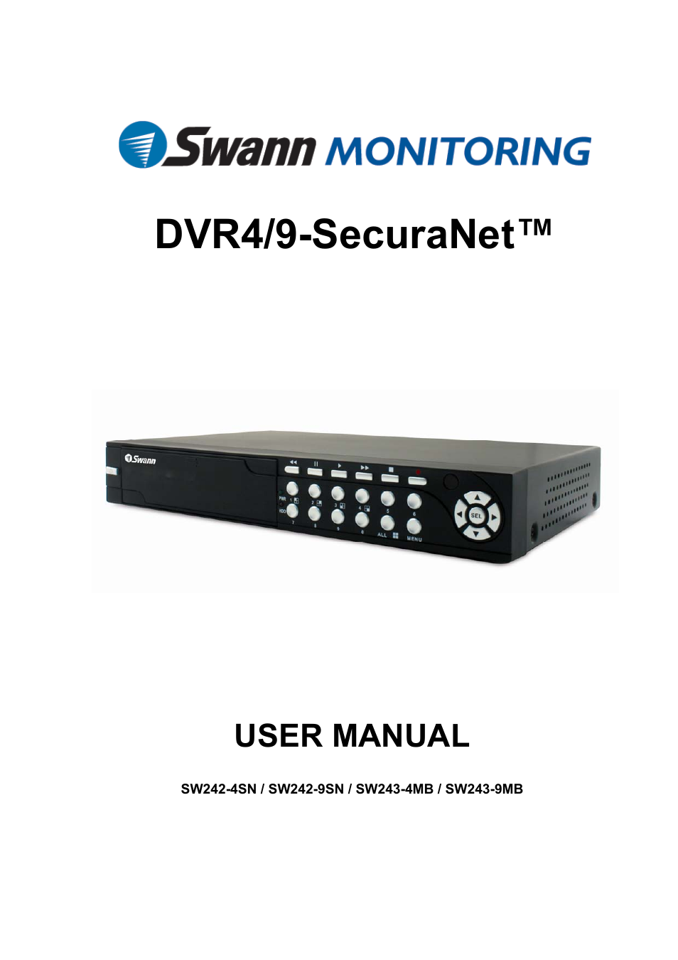 Swann 4/9-SecuraNet SW243-4MB User Manual | 36 pages