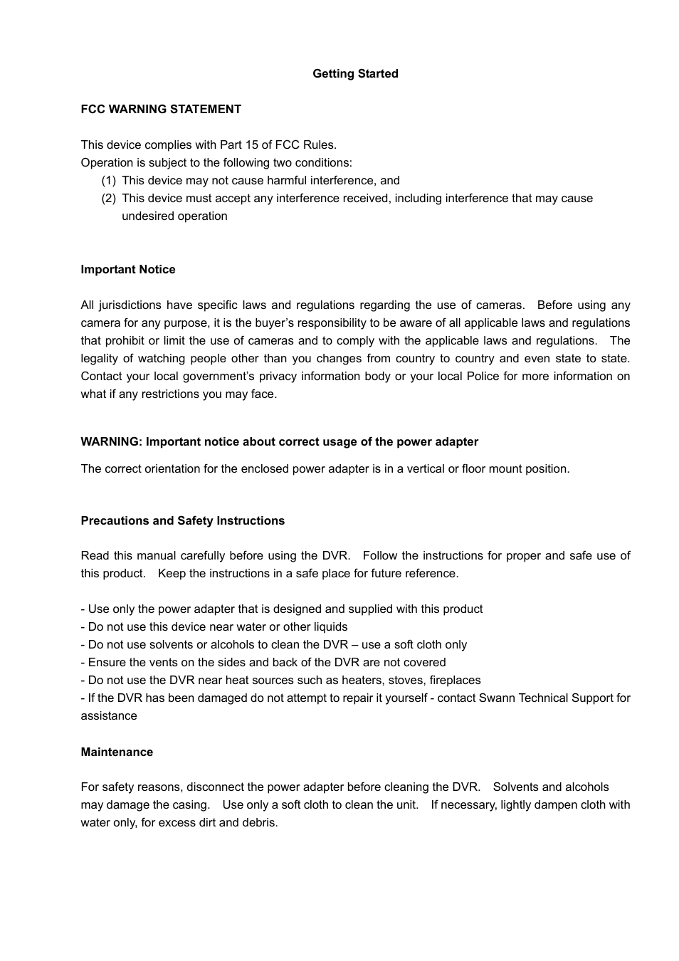 Swann 4/9-SecuraNet SW243-4MB User Manual | Page 2 / 36