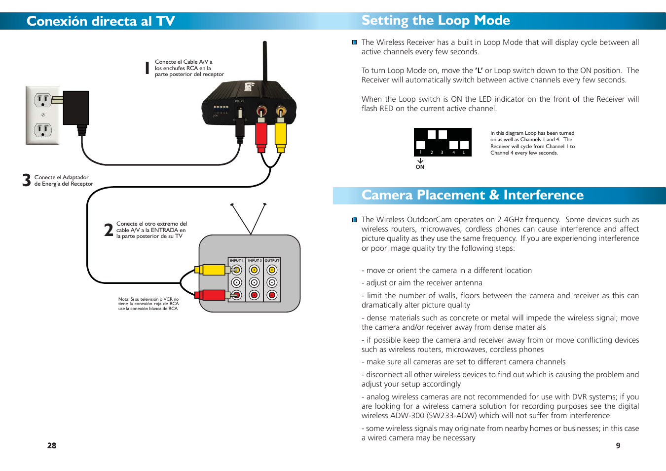 Conexión directa al tv | Swann SW231-WOY User Manual | Page 9 / 12
