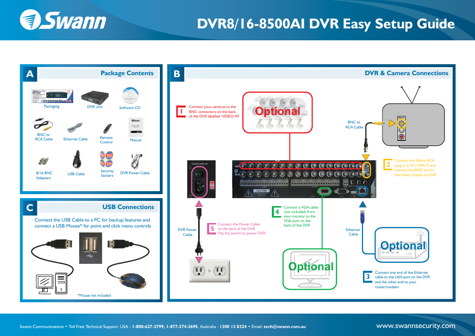 Swann DVR8/16-8500AI User Manual | 2 pages