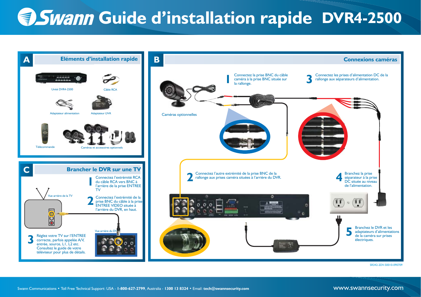 Guide d’installation rapide | Swann DVR4-2500 User Manual | Page 2 / 3