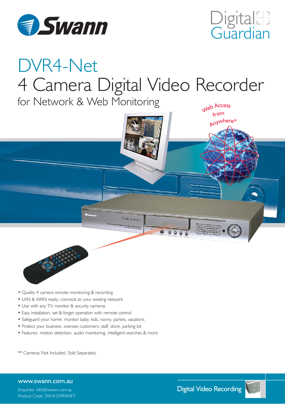 Swann DIGITAL GUARDIAN DVR4-NET User Manual | 2 pages