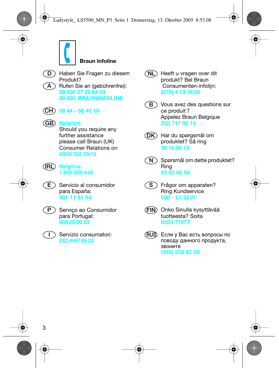 Braun LS 5500 User Manual | Page 3 / 82