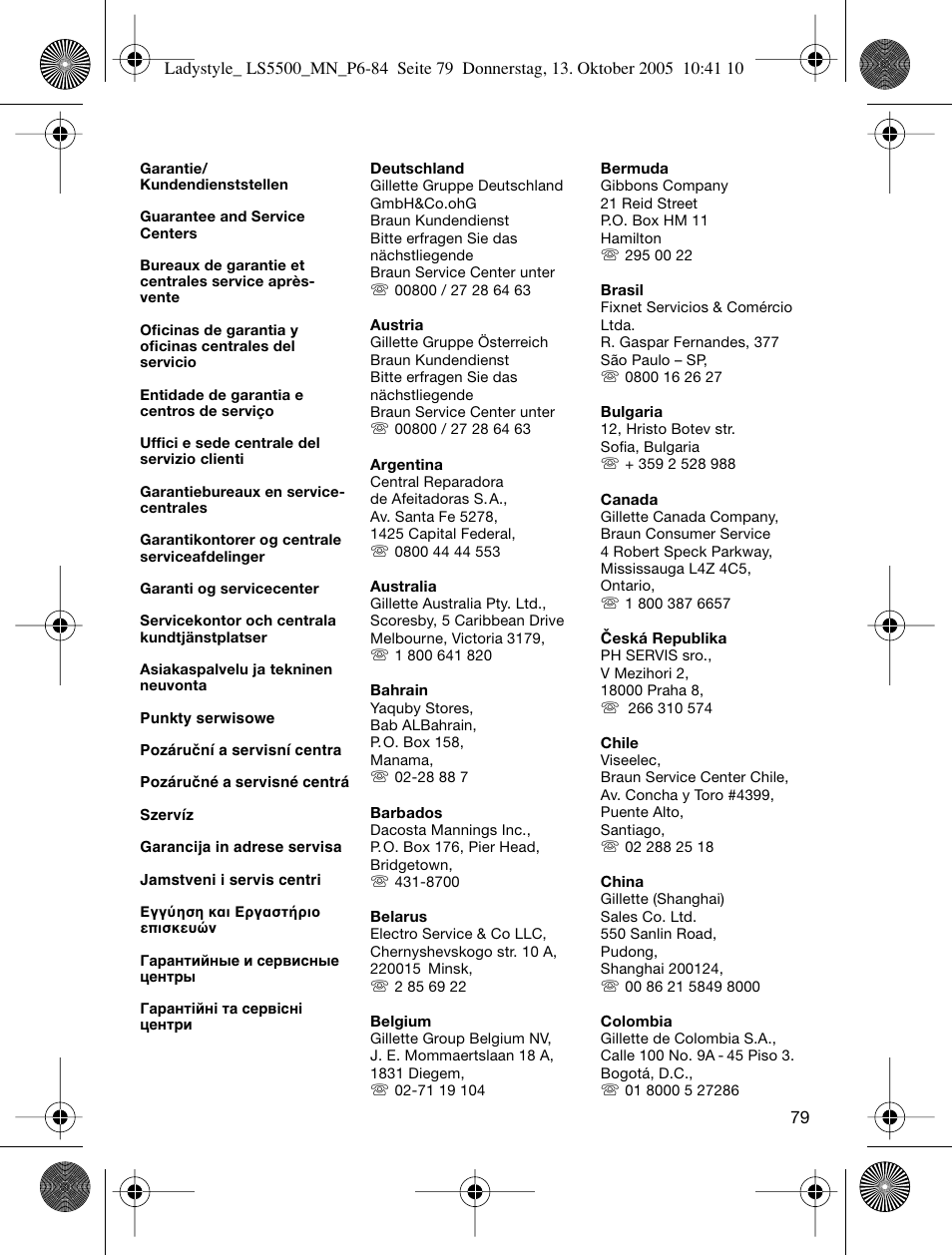 Braun LS 5500 User Manual | Page 79 / 82