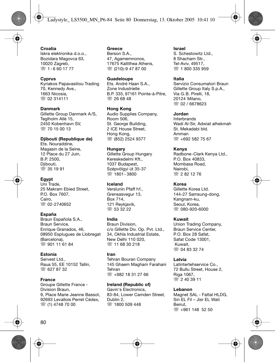 Braun LS 5500 User Manual | Page 80 / 82