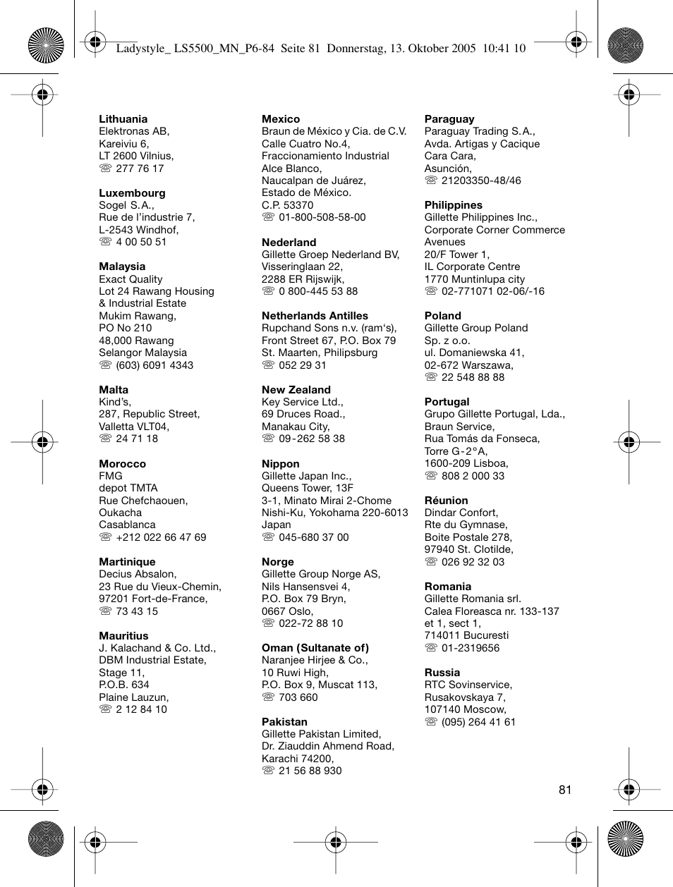 Braun LS 5500 User Manual | Page 81 / 82