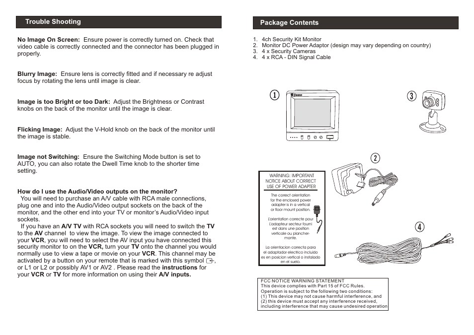 Swann 4 CCTV Cameras Security Monitoring System User Manual | Page 3 / 4