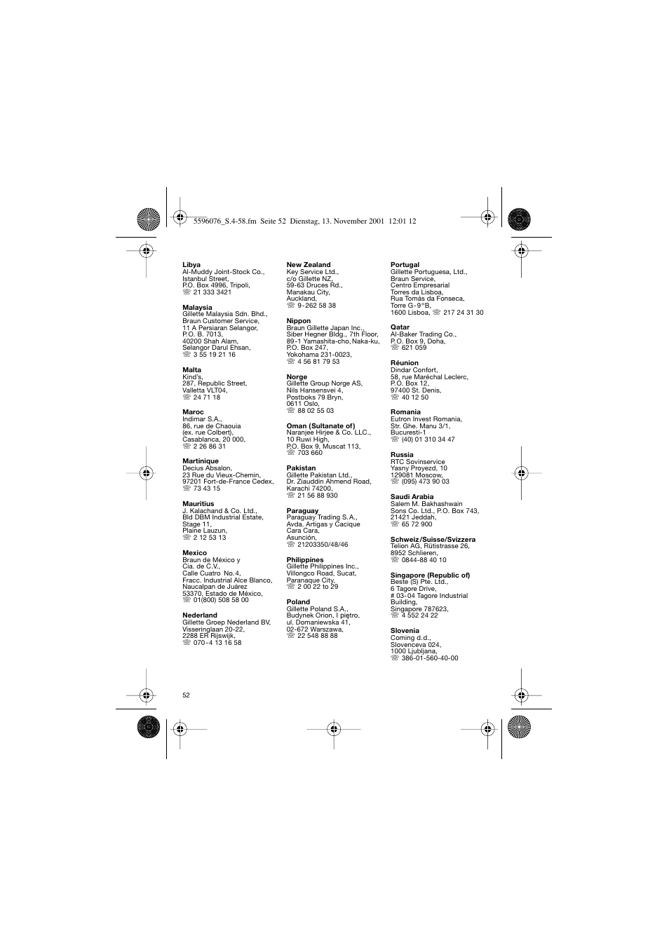 Braun 2560 User Manual | Page 52 / 54