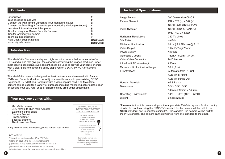 Swann Home Security System User Manual | Page 2 / 4