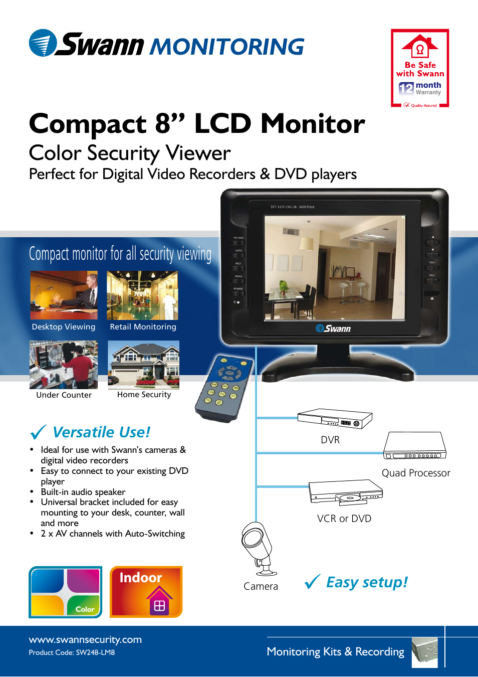 Swann SW248-LM8 User Manual | 2 pages