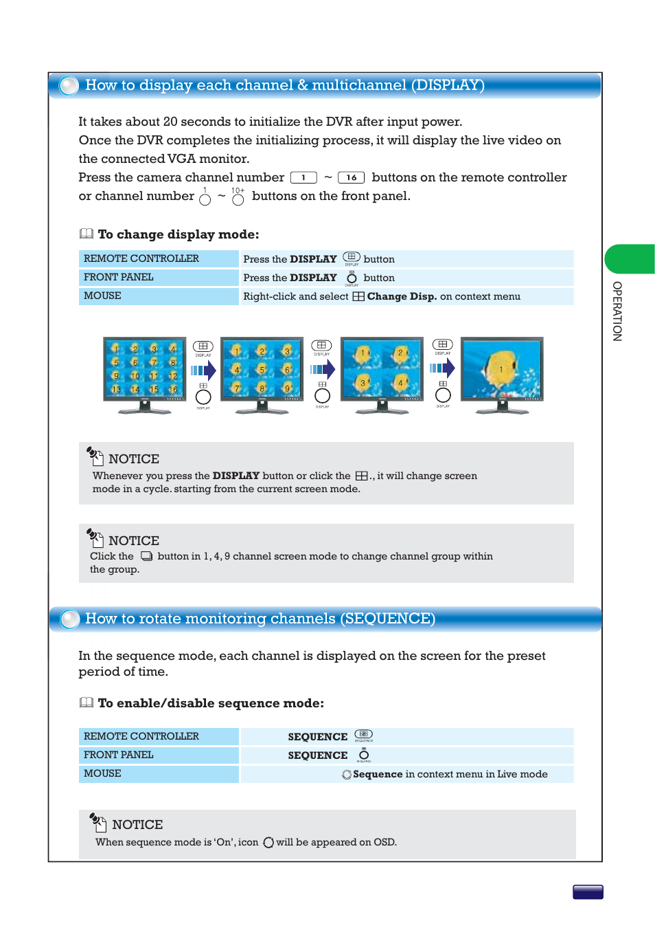 How to rotate monitoring channels (sequence) | Swann SW244-8ML User Manual | Page 11 / 44