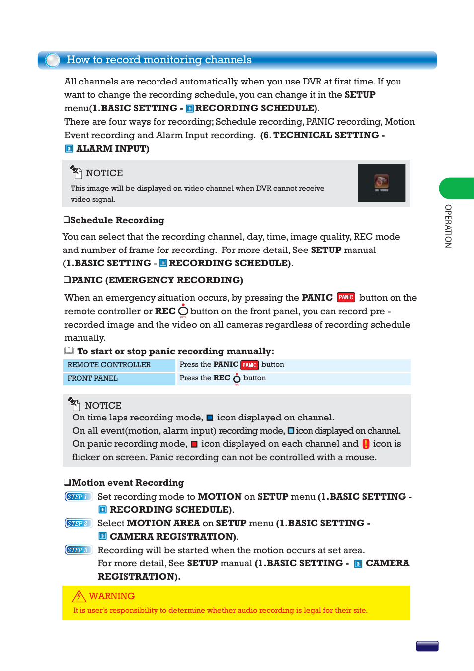 How to record monitoring channels | Swann SW244-8ML User Manual | Page 13 / 44