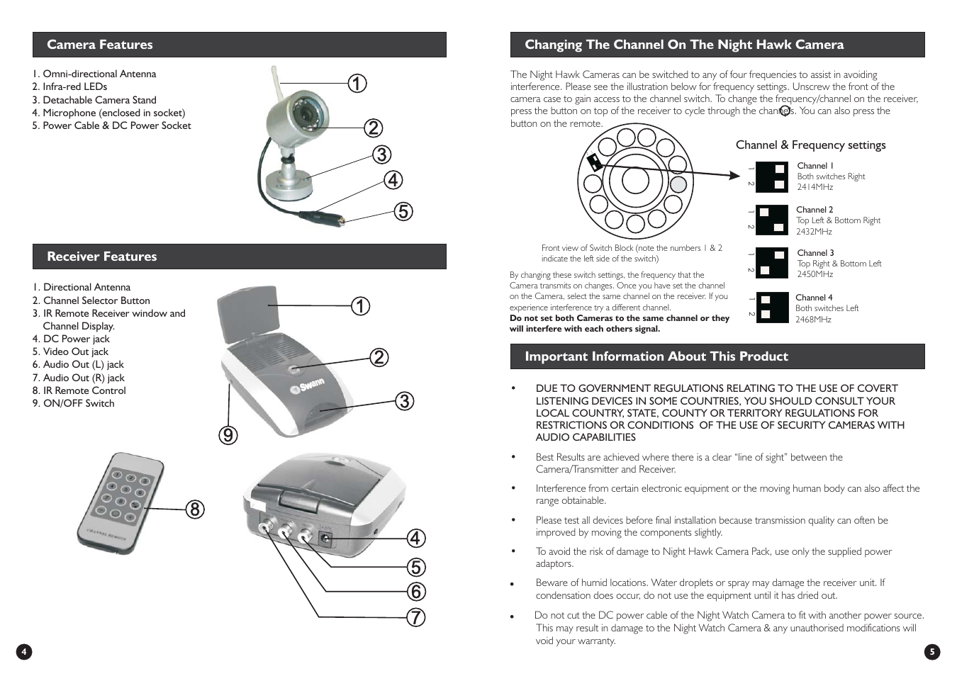 Swann Wireless Outdoor Cameras & Receiver User Manual | Page 4 / 4